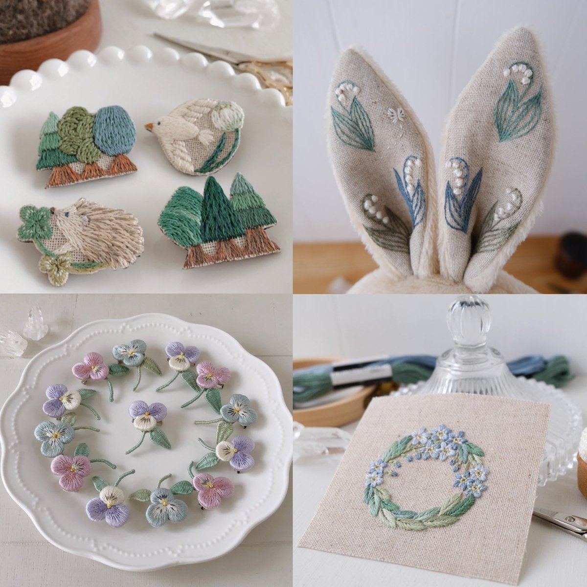 #みんなのSNSなんでも展示会
植物をメインにそこに暮らす動物たちも刺繍しています🪡