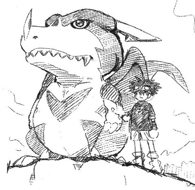 DigitamerX's tweet photo. Sobre el comienzo de el Manga #DigimonAdventureVTamer y Zeromaru, el #Vdramon!
El maestro Yabuno recuerda que los primeros diseños de Zero eran mas parecidos a un perro (o perro dinosaurio) en lugar de solo un dragón como lo conocemos... https://t.co/PjAVbzhoSj