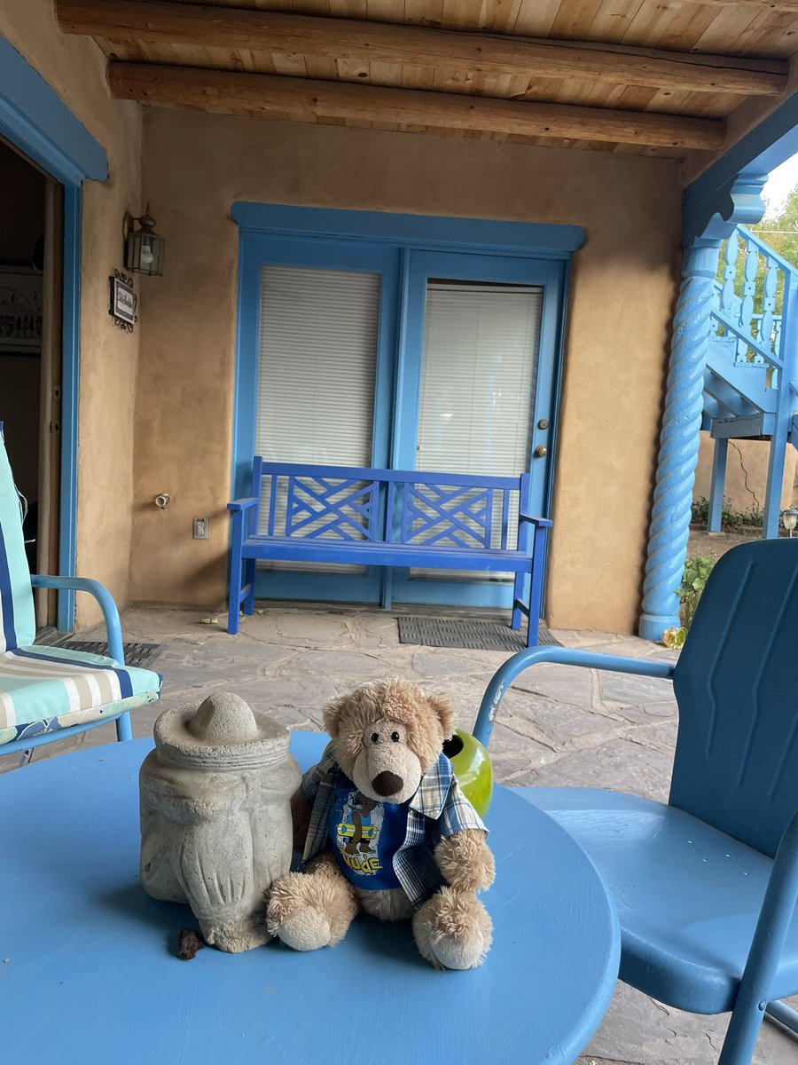 Hello old friend! We liked Casa Benavides so much last time that we have come back again. Nice to meet up with old friends- this time I have a snazzy glass! #casabenavides <a href="/VisitTaos_NM/">Visit Taos</a> #taos