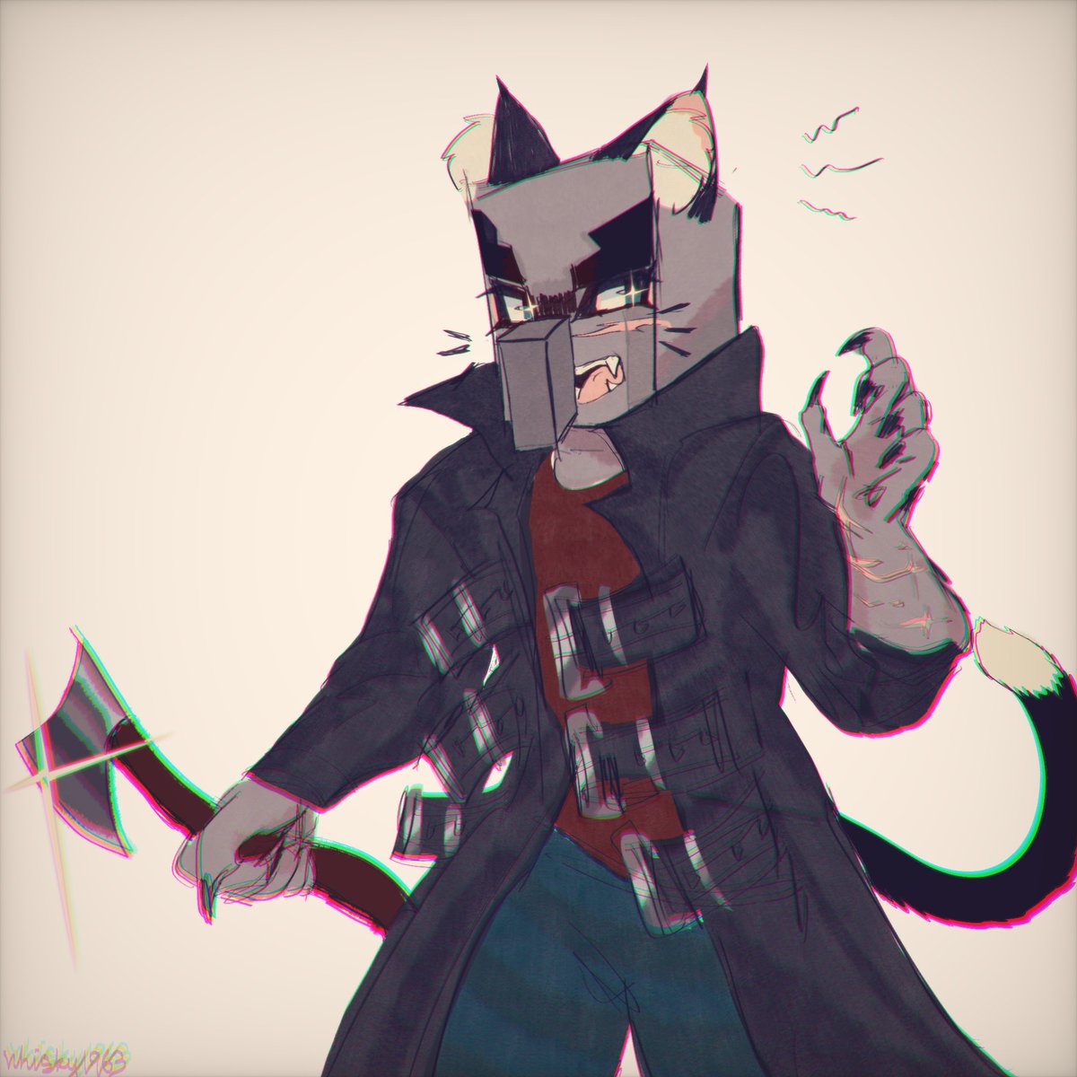 whisky1963's tweet image. vindiCATor🐈‍⬛

#Minecraft #WorldCatDay #vindicator