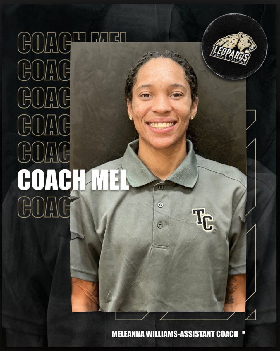 Temple College Women’s Basketball (@templejcwbb) on Twitter photo Give a big Leopard welcome to the newest member of the Fam!! We are excited to have <a href="/coachmelwill/">Meleanna Williams</a> as our Assistant Coach!! #jucoproduct #itsgotime Give a big Leopard welcome to the newest member of the Fam!! We are excited to have <a href="/coachmelwill/">Meleanna Williams</a> as our Assistant Coach!! #jucoproduct #itsgotime