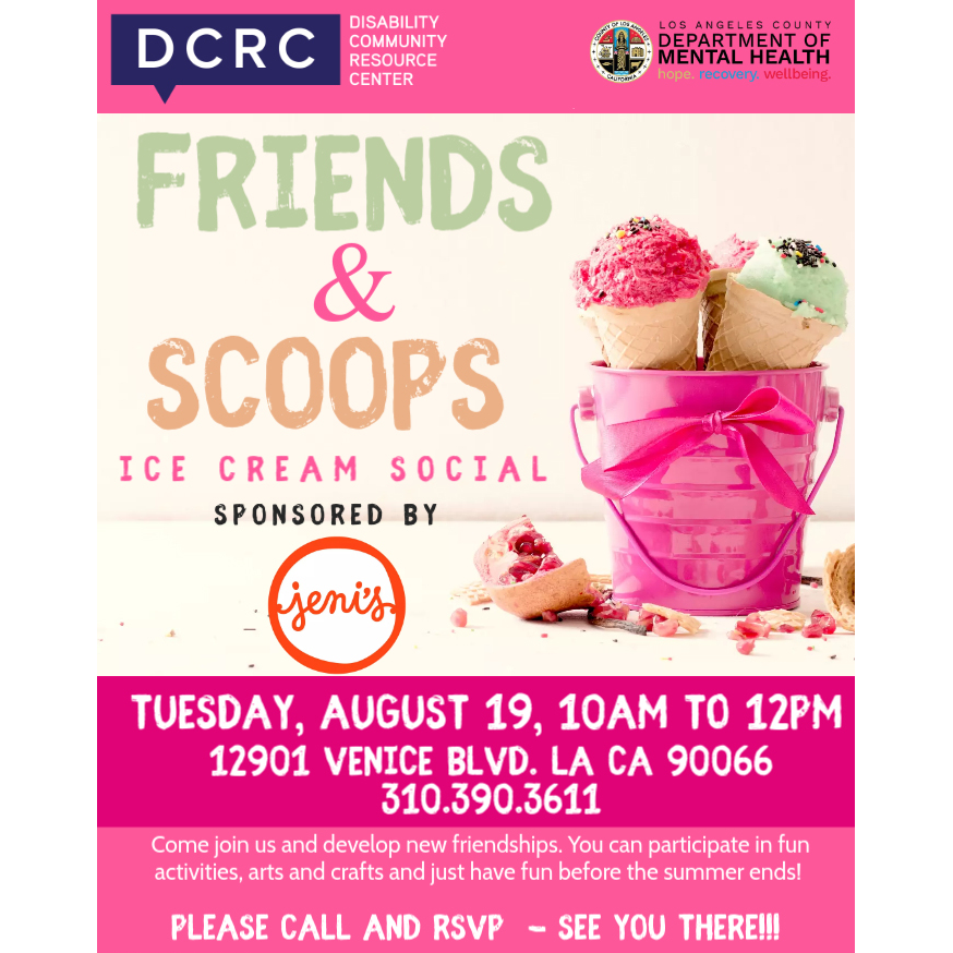 DCRCByYourSide's tweet photo. Come join us and develop new friendships courtesy of Jeni's Ice Cream. You can participate in fun activities, arts and crafts, and just have fun before the summer ends!

Date: Tuesday, August 19
Time: 10:00 am to 12:00 pm

#disability #independentliving #icecream #icecreamsocial https://t.co/zBciUsVcnP