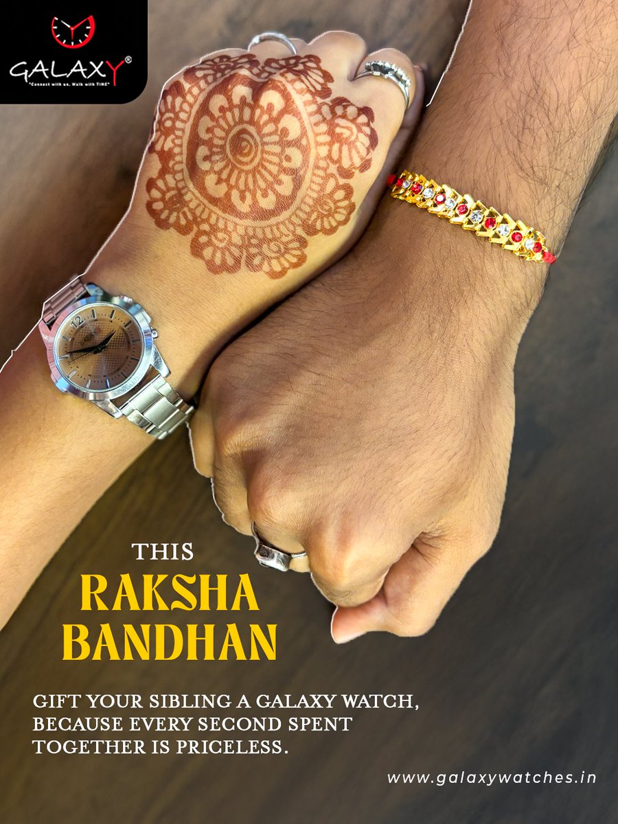 GalaxyWatches's tweet image. She tied the Rakhi. You tie the memories. 🥰
This Raksha Bandhan, make every moment sparkle with a Galaxy Watch, a gift that’s as timeless as your bond. ✨

🌐 galaxywatches.in

#GalaxyWatches #GiftOfTime #RakshaBandhan2025 #RakshaBandhan #Rajkot #Mumbai