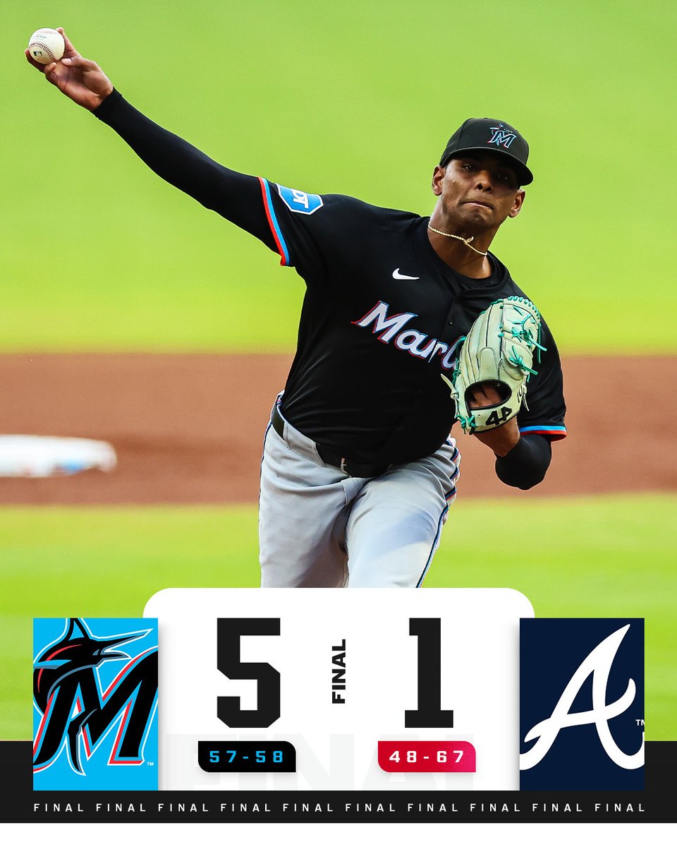 MLB's tweet photo. Edward Cabrera strikes out 11 batters across 8 superb innings for the @Marlins 🔥 https://t.co/FooUtfuuLz