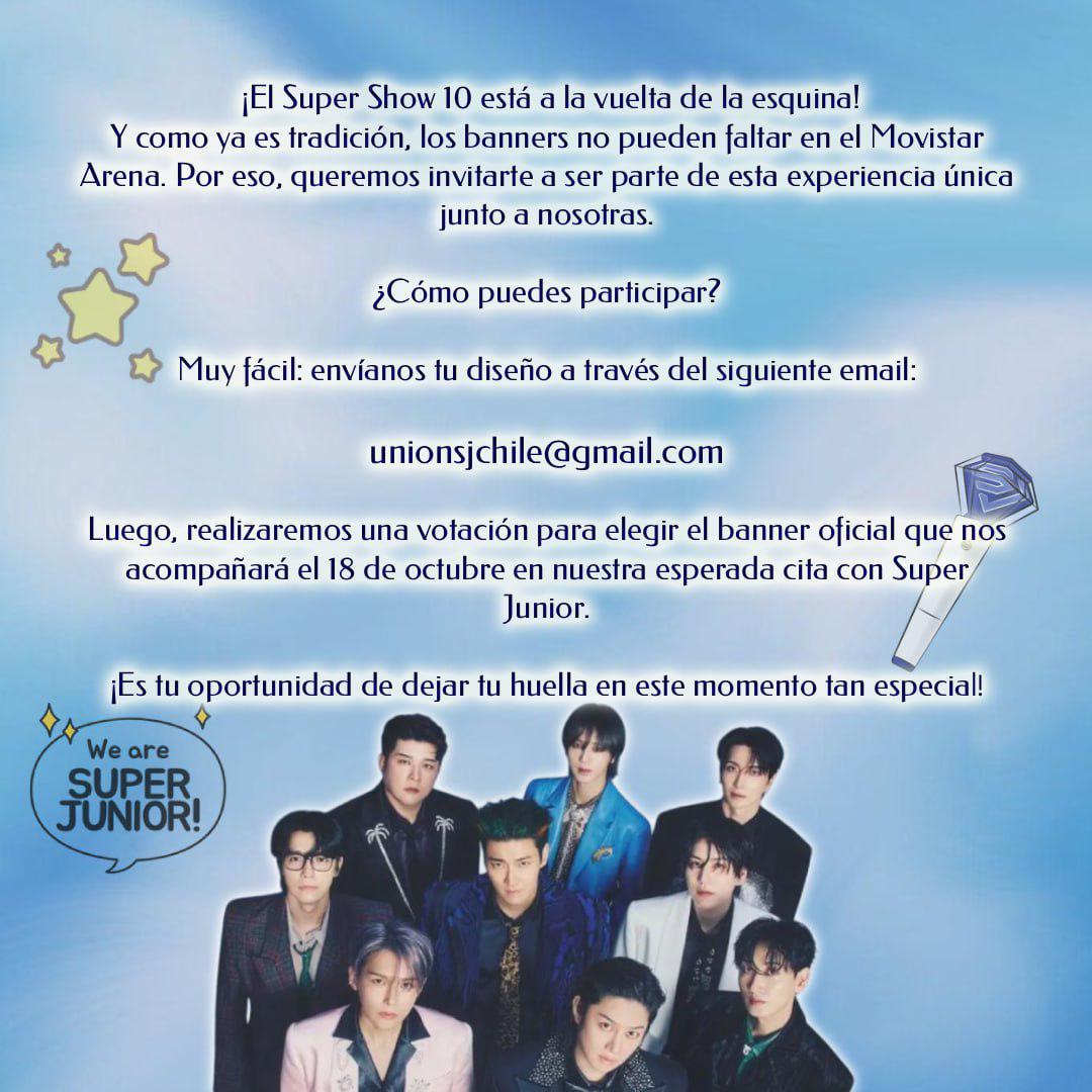 Gente traemos concurso en conjunto con la unión de fanbases para la creación de nuestro banner en este #SUPERSHOW10inChile
Pueden ver los requisitos en
instagram.com/p/DNHYDgYubOZ/…
