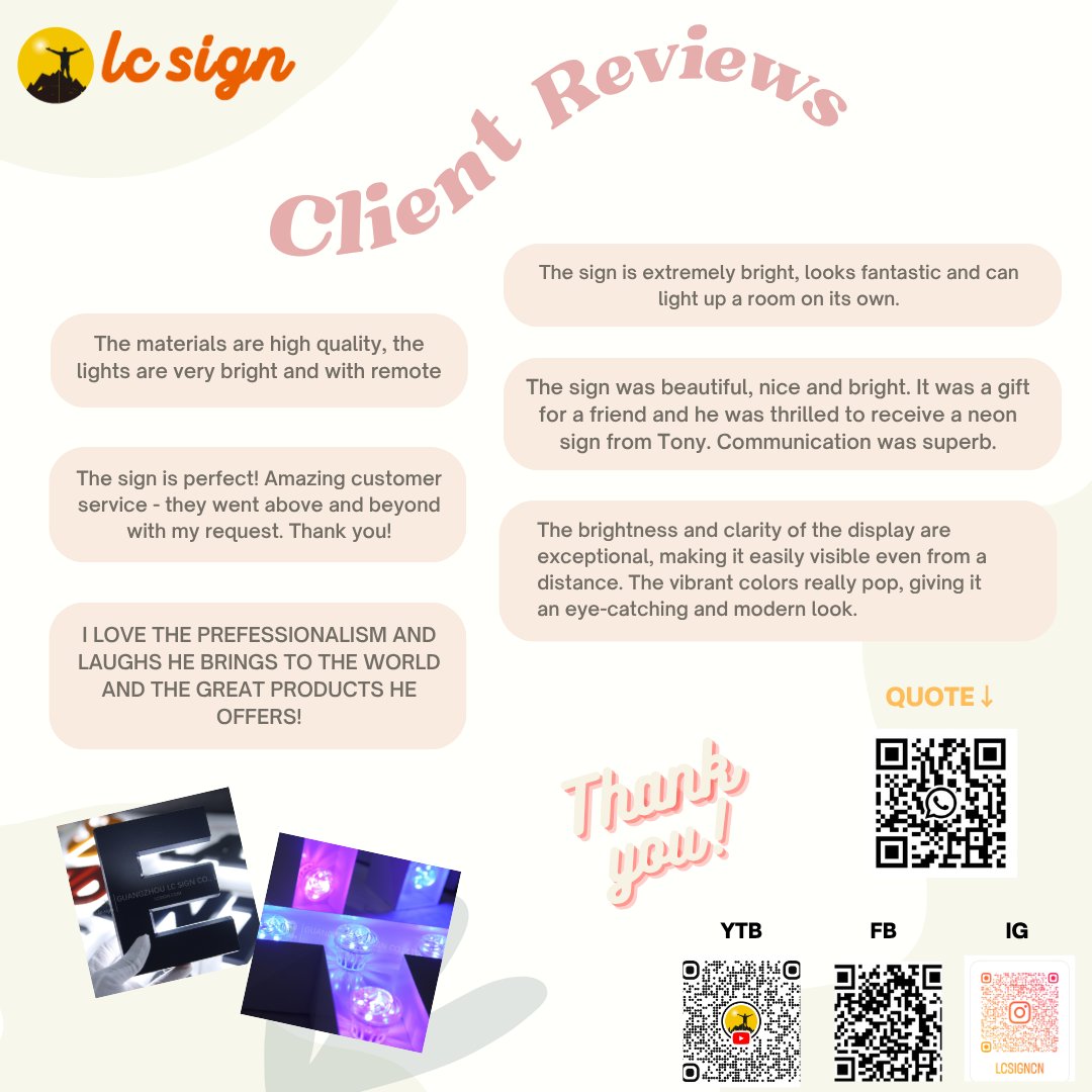 LCSignOfficial's tweet image. 💭Customer Reviews
💪Thanks for supporting LC SIGN
😆Have a nice weekend!

👉Get a free quote: wa.link/cfjrkm

#lcsign #ledletter #neonsign #lightbox #RetailStoreSignage #CustomStoreSigns
