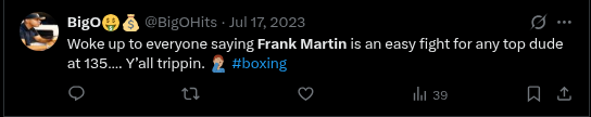 ThinkerBoxing's tweet photo. @BigOHits @HighLvlBoxing22 @BoxingEnth You like to pick n choose fam, niggas like you opinion don't matter keep hating. 

#Faceofboxing https://t.co/NleT1N3EZA