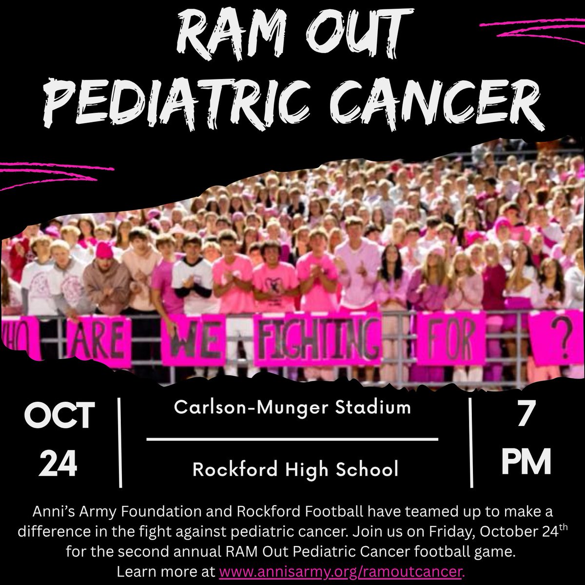 Anni’s Army Foundation (@annisarmy25) on Twitter photo Rockford…we are back for 2025! Second annual RAM Out Pediatric Cancer game. October 24th. Last year we raised over $11,000. How big can we make this thing? Please like and share and help us continue to help these kids and their families. <a href="/CancerSucks/">CANCER SUCKS</a>
facebook.com/share/1AD9g44U… Rockford…we are back for 2025! Second annual RAM Out Pediatric Cancer game. October 24th. Last year we raised over $11,000. How big can we make this thing? Please like and share and help us continue to help these kids and their families. <a href="/CancerSucks/">CANCER SUCKS</a>
facebook.com/share/1AD9g44U…