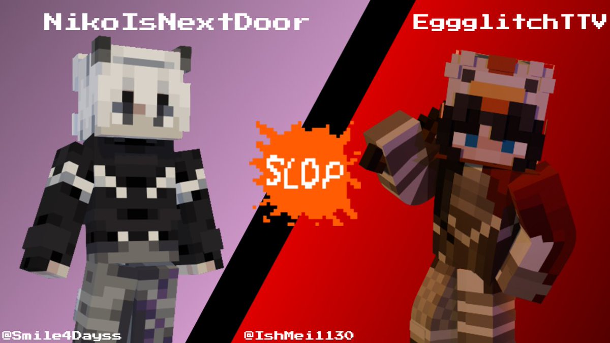 members yeah we got members of course we got members
<a href="/NikoIsNextDoor/">niko 🍉</a> &amp; <a href="/EggglitchTTV/">Eggglitch</a>
this might be an indicator that slop smp has gone woke
Applications close TOMORROW AT 11:59 EST :3
