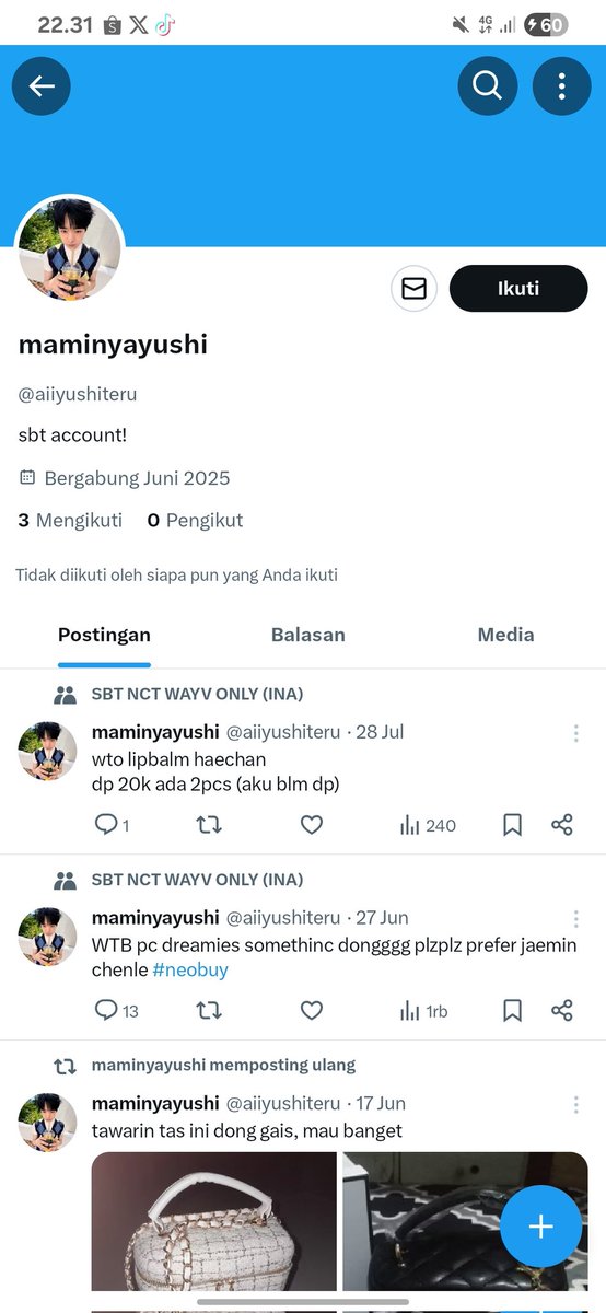 siscacaca🍓// @ after dm (@fwairyyuta) on Twitter photo mau spill tukang hnr <a href="/aiiyushiteru/">maminyayushi</a> hai maniez selamat pagii
postingan ini aku hapus kalau kamu udah co dan tanggung jawab sama barang kamu, aku posting ini juga buat semua biar lebih aware sama buyer, KALAU KAMU LIAT POSTINGAN INI KAMU WAJIB CO BARANG DI AKU / CARI PENGGANTINYA mau spill tukang hnr <a href="/aiiyushiteru/">maminyayushi</a> hai maniez selamat pagii
postingan ini aku hapus kalau kamu udah co dan tanggung jawab sama barang kamu, aku posting ini juga buat semua biar lebih aware sama buyer, KALAU KAMU LIAT POSTINGAN INI KAMU WAJIB CO BARANG DI AKU / CARI PENGGANTINYA