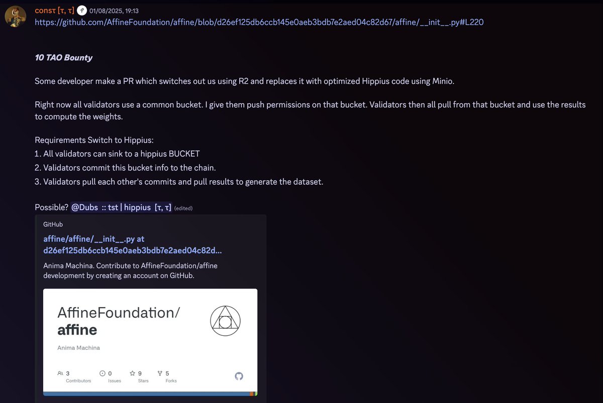 Weekly Update for Hippius #SN75 

Dear Hippius Community,

Our team continues to make significant strides in advancing the Hippius ecosystem, working diligently to deliver robust features and improvements. Below is a summary of our key updates for this week:

Key Progress

Affine