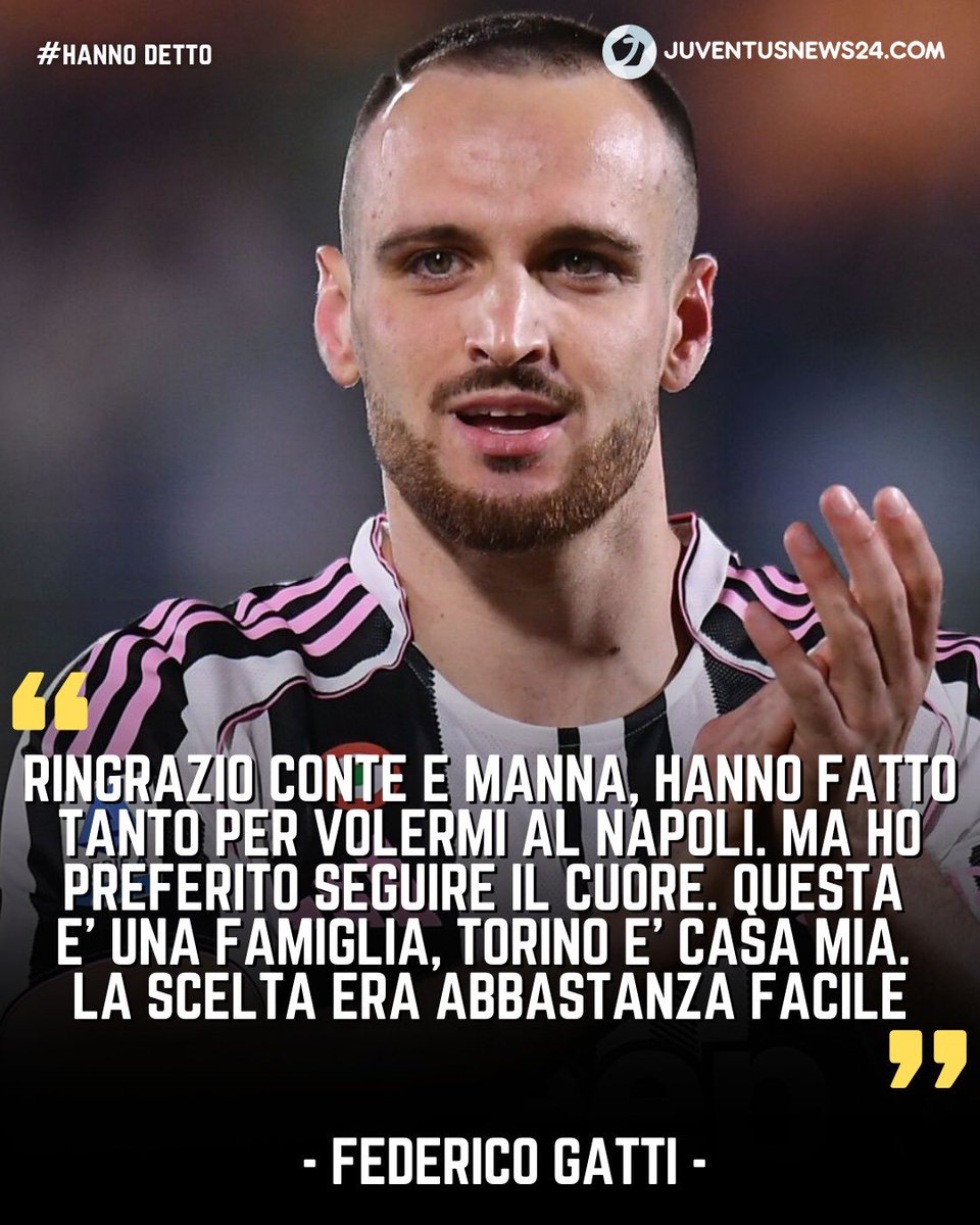 Federico #Gatti ha giurato amore alla #Juventus ❤️ Al #Napoli con #Conte? No, grazie 👎🏻

Queste le parole del difensore direttamente dal ritiro bianconero in Germania  🗣️🎙️ 

📲 INTERVISTA COMPLETA NEL PRIMO COMMENTO