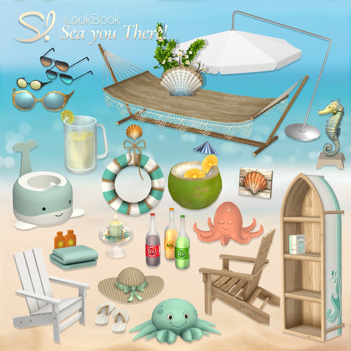 Hi🌞
Let the golden sands &amp; ocean blue bring the season's most relaxing vibe right into your sims homes🏖️
The Summer Furniture LookBook is up for download now in PDF (linked images)
sims4.simcredibledesigns.com  ➤click on LookBooks
Hope your #Sims4 are ready to bring the beach home