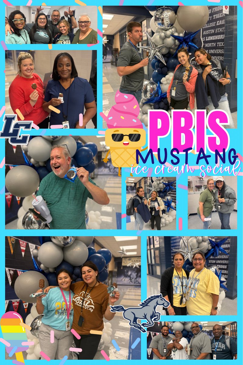 🍦 Scooping up positivity, one cone at a time! Staff came together to celebrate and support PBIS, proving that a positive campus culture is always worth the scoop. 💙🐴 #PBIS #BlueStampede
