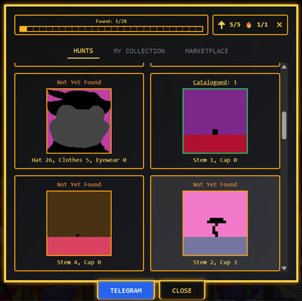 A test run of Hunts has gone live and with it, a handful of changes 🗺️  

+ New buttons available for Fungi 🍄
+ Heavy optimization in server handling 
+ Overhaul to leaderboards 📃 
+ New chest reward type  
+ Much more 

inscriptions.app 🐸✨

$fungi $froggi $pepi $jelli