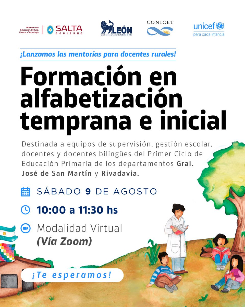 Álvaro Guaymás (@alvaroguaymas) on Twitter photo El <a href="/MEducacionSalta/">Ministerio de Educación de Salta</a> junto a <a href="/UNICEFargentina/">UNICEF ARGENTINA</a>
<a href="/CIIPME_CONICET/">CIIPME - CONICET</a> y la <a href="/LaFundacionLeon/">Fundación León</a> fortalecen el abordaje de la alfabetización temprana e inicial con perspectiva intercultural con docentes de los departamentos Iruya, Rivadavia, San Martín y Santa Victoria El <a href="/MEducacionSalta/">Ministerio de Educación de Salta</a> junto a <a href="/UNICEFargentina/">UNICEF ARGENTINA</a>
<a href="/CIIPME_CONICET/">CIIPME - CONICET</a> y la <a href="/LaFundacionLeon/">Fundación León</a> fortalecen el abordaje de la alfabetización temprana e inicial con perspectiva intercultural con docentes de los departamentos Iruya, Rivadavia, San Martín y Santa Victoria