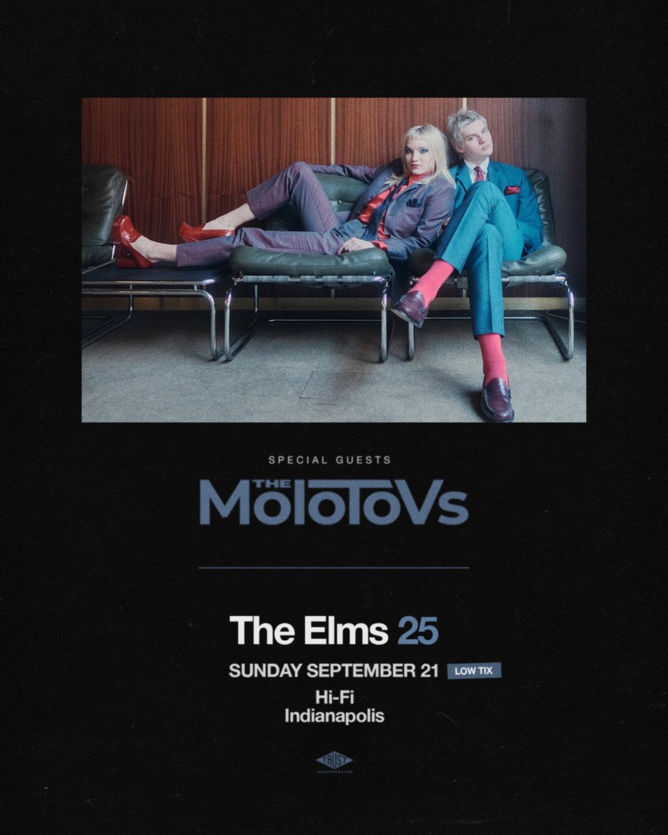 We're thrilled to announce London's own <a href="/TMolotovs/">The Molotovs</a> as special guests for #THEELMS25 show on Sunday, Sept 21 at <a href="/thehifiindy/">HI-FI | HI-FI Annex</a> in Indianapolis. DON'T WAIT to get tix NOW before they're gone: tixr.com/e/140493
