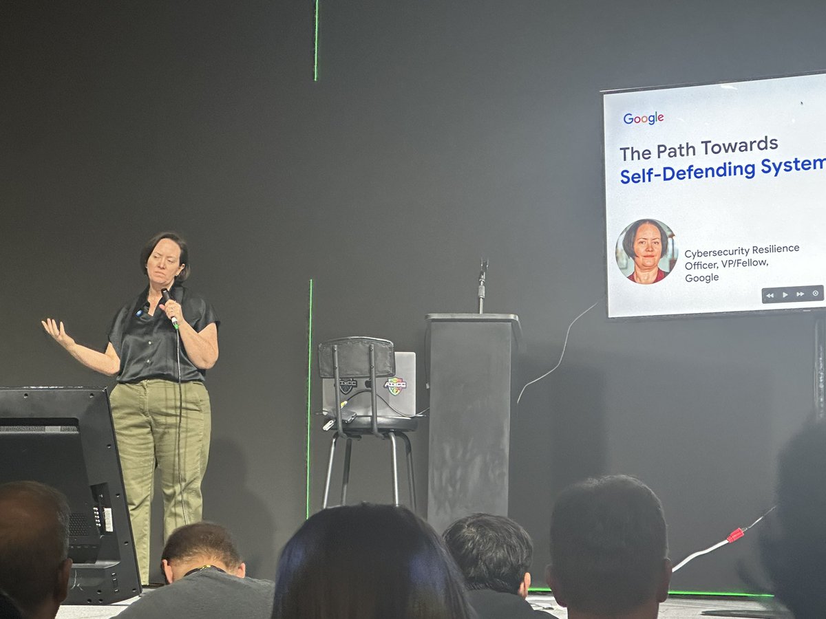 “We’re going to end up in a place where we’re conducting vulnerability warfare”-<a href="/argvee/">Heather Adkins - Ꜻ - Spes consilium non est</a> chatting AI at <a href="/DARPA/">DARPA</a>’s AIxCC stage at <a href="/defcon/">DEF CON</a> #defcon33