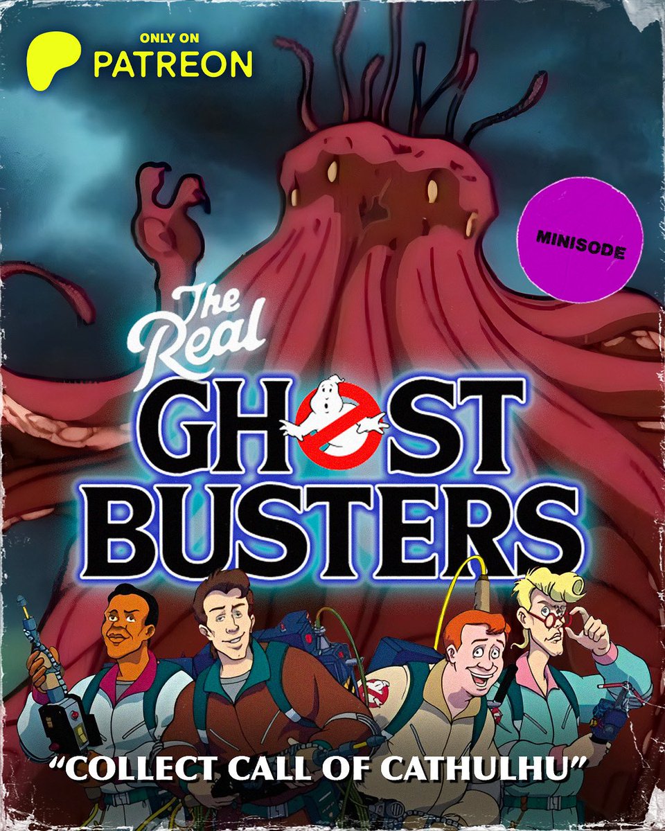Our brand new Real Ghostbusters minisode, “Collect Call of Cathulhu”, is now available on Patreon and for YouTube Members! Sign up for any tier to get access now! 💚📼🚫👻🐙