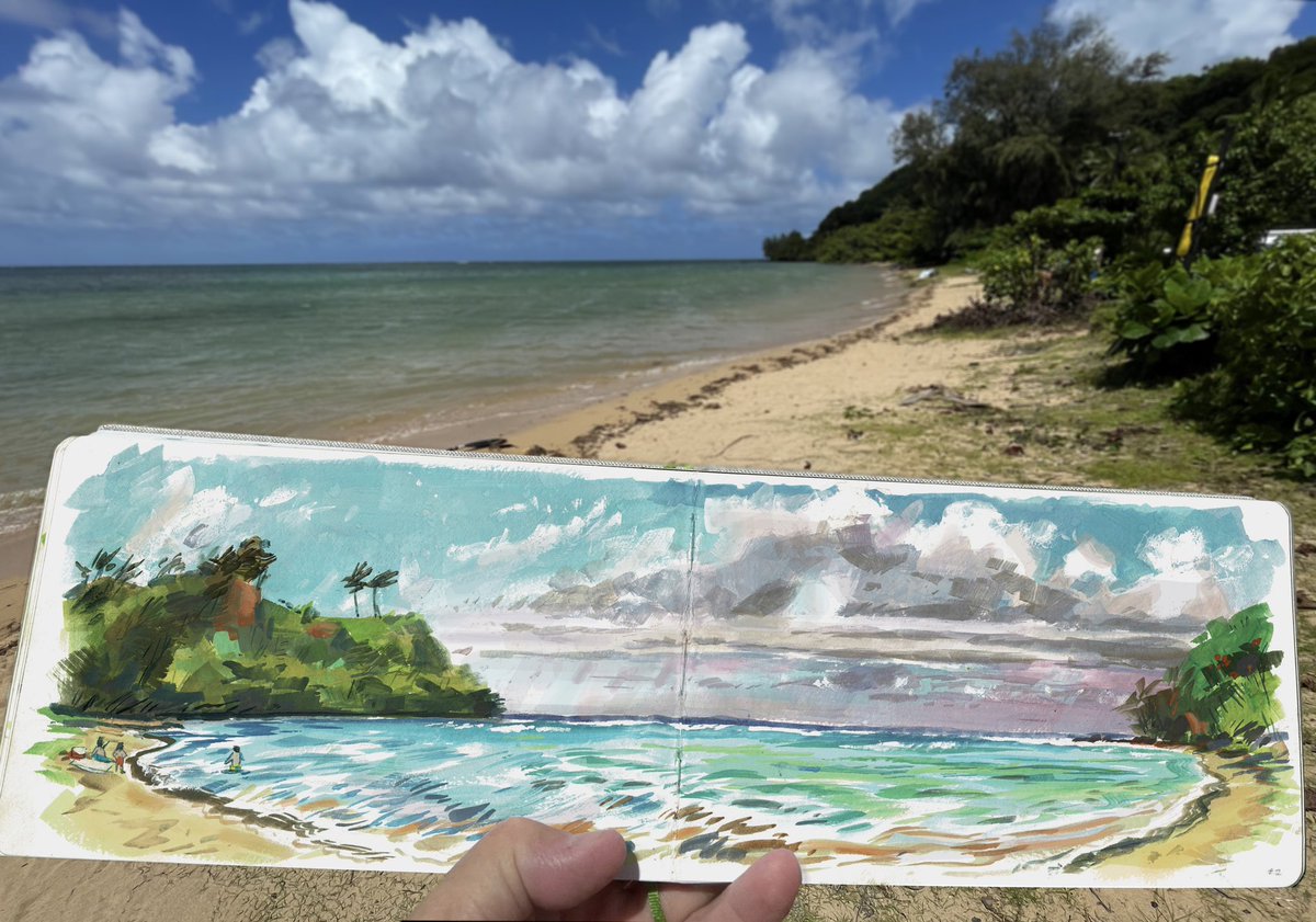 garygeraths's tweet image. Got to move those rookie numbers up the scoreboard because I’ll be teaching a couple of workshops in Mexico and perhaps the Cotswolds in Britain. Here are a few lush and green plein air paintings gouache from Kauai. Hope you dig them folks.