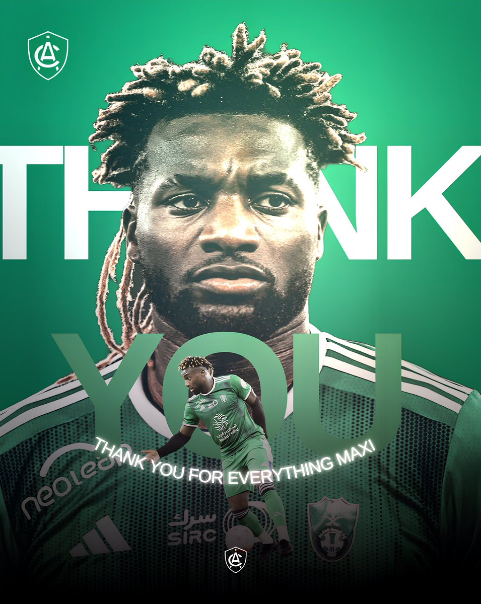🟢⚪️ Farewell and thank you, Allan Saint-Maximin!

Your time with Al Ahli was marked by passion, skill, and memorable moments. We wish you all the best as you embark on your new journey with Club América.

Once a Green &amp; White, always a Green &amp; White. 💚🤍

#AlAhli |