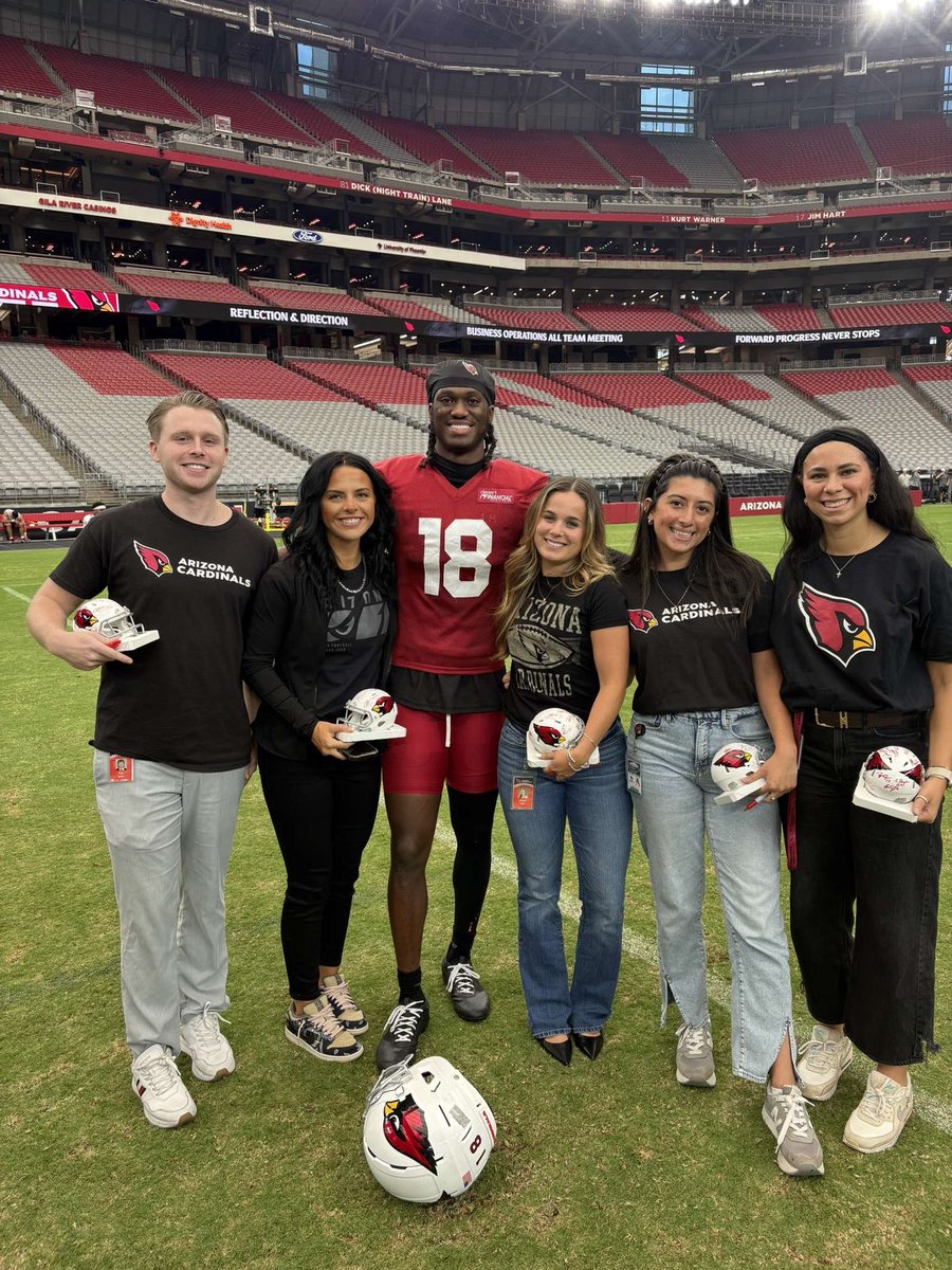 Had a great day at our #Cardinals Reflection &amp; Direction meeting at State Farm Stadium! Not only did we look ahead as a team, but I also got to catch up with a familiar face— Tip Reiman, who I spent the day with last year when he was a rookie. Group pic with Marvin Harrison Jr.