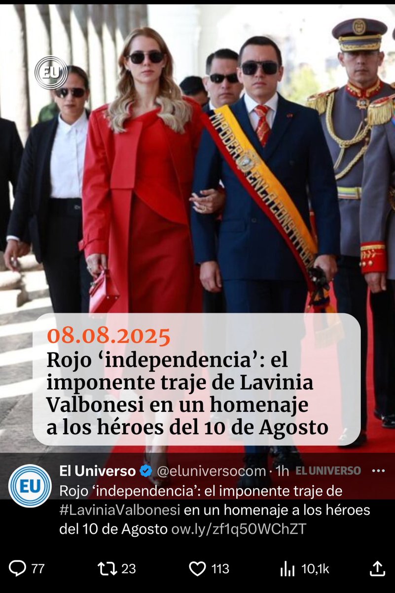 joffrecampana's tweet photo. El debate nacional para el Diario El Universo:
“El imponente traje de Lavinia Valbonesi”.
Qué triste fin del que fue el más importante Diario del Ecuador. https://t.co/zXOo4KfpQC