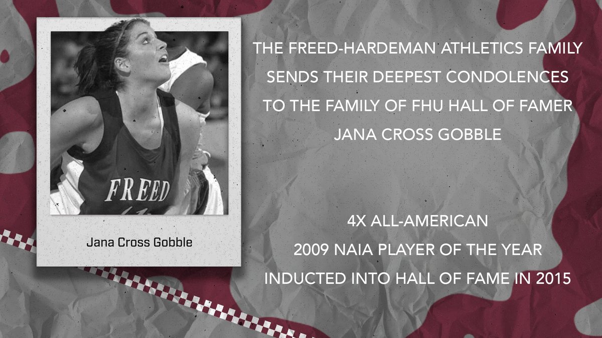 gofhulions's tweet photo. The Freed-Hardeman Athletics Family extends its deepest condolences to the family of Hall of Famer and alumna Jana Cross Gobble ('10).

Her legacy, both on and off the court, left an indelible mark on our community. She will be dearly missed.

https://t.co/Uu9aovVscj https://t.co/jKjiNBYmHn