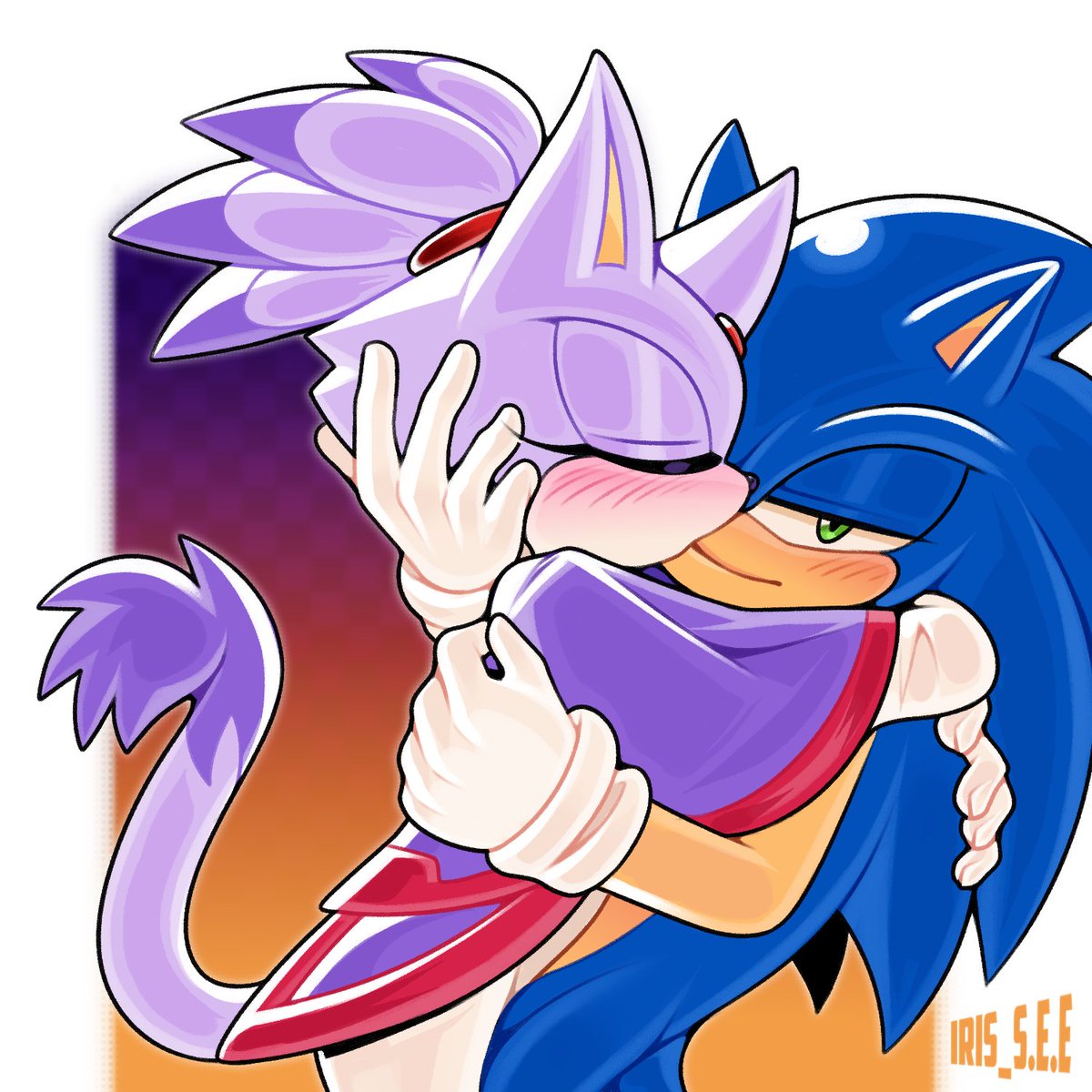 Comm by <a href="/iris_s_e_e/">IRU 🌼COMMISSIONS CLOSED🌼</a> 

*She dosent need to change Sonic. She loves the fire in him exactly as it burns.*

#SonicTheHedgehog #blazethecat 
#Sonaze #InternationalCatDay