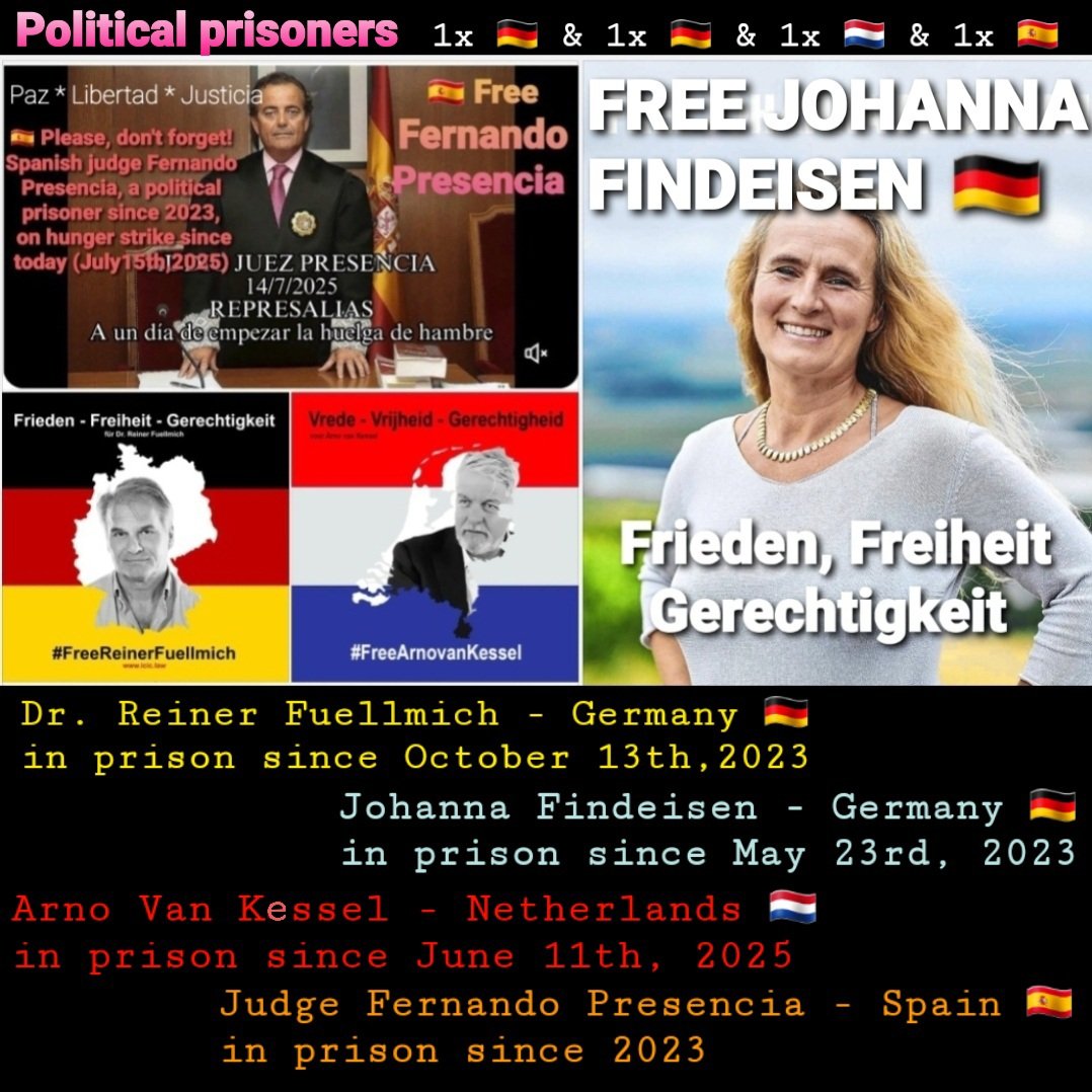 FreeFuellmich's tweet image. This is a nightmare how decadent and criminal the justice system in Europe is. If you stand up for truth and justice, the state arrests you. Punish one, punish all. Big shame!
#FreeReinerFuellmich 🇩🇪
#FreeJohannaFindeisen 🇩🇪
#FreeArnoVanKessel 🇳🇱
#FreeFernandoPresencia 🇪🇦