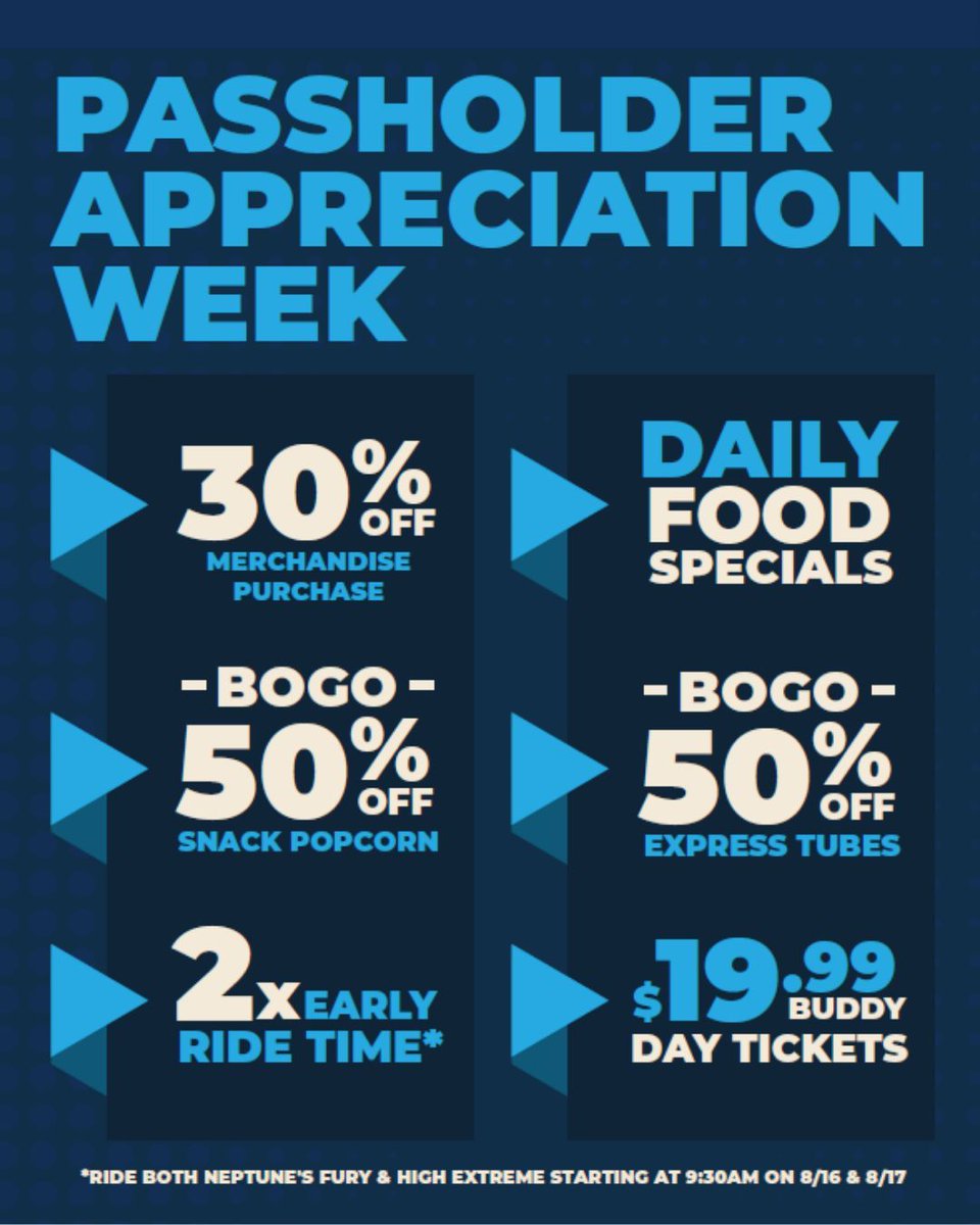 RagingWatersLA's tweet image. The summer fun just got sunnier! ☀️ Passholder Appreciation Week is back Aug 11–17! Enjoy $19.99 Buddy Day tickets, food deals, 30% off merch &amp;amp; early access to Neptune’s Fury &amp;amp; High Extreme Sat–Sun. 🎟️🌊 Details: ragingwaters.com/buy-tickets/se…
#ragingwatersla #waterpark #seasonpass