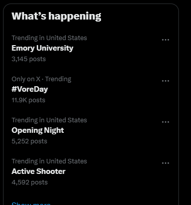 My twitter recommended is popping off.
#Voreday