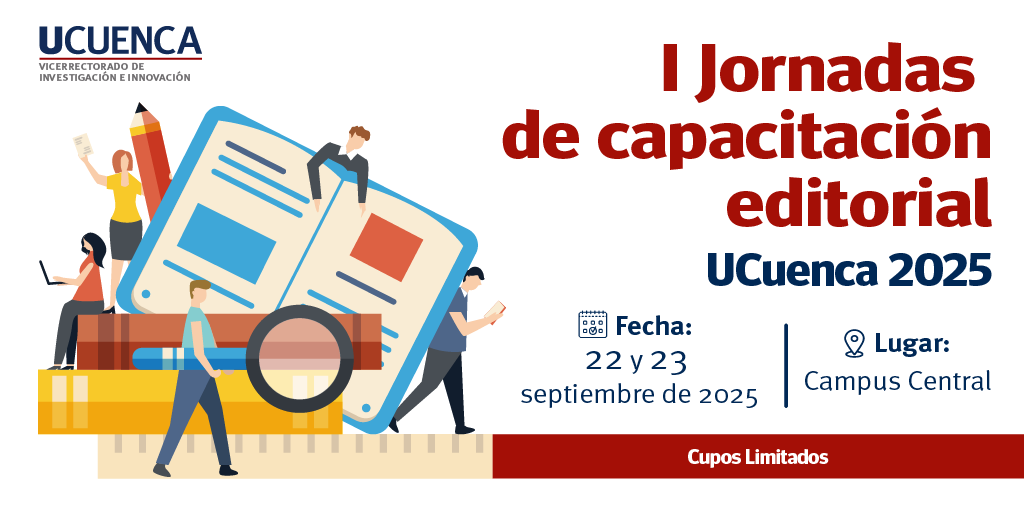 #RevistasCientíficas| 📢¡Inscríbete en las Jornadas de capacitación editorial -  UCuenca 2025!
✅Una oportunidad para generar redes y debate entre editores y equipos editoriales de revistas científicas
✍️forms.gle/JDZj8q81xfAEho…