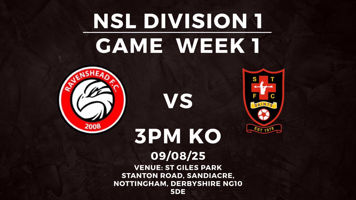 We kick off our 25/26 with a trip to St Giles Park as we take on <a href="/sandiacre_town/">Sandiacre Town FC</a> Reserves, as we aim to make a strong start to the season.🔴⚫️
