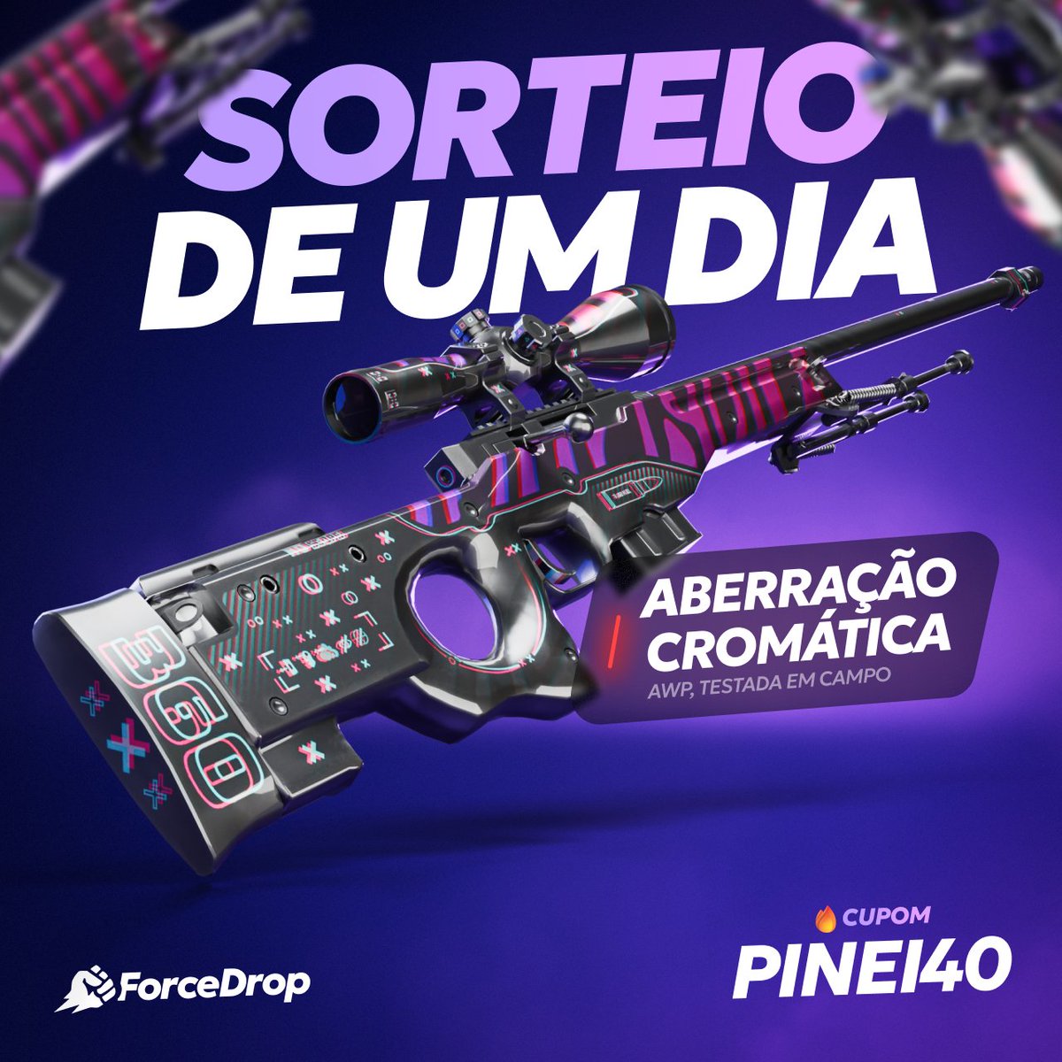 ForceDrop Brazil (@forcedropbrazil) on Twitter photo 🚨 SORTEIO DE UM DIA!
AWP | Aberração Cromática
Para participar:
✅ Siga <a href="/forcedropbrazil/">ForceDrop Brazil</a>
✅ RT + Like neste tweet
✅ Marque 2 amigos
⏳ Resultado em 24 horas 🚨 SORTEIO DE UM DIA!
AWP | Aberração Cromática
Para participar:
✅ Siga <a href="/forcedropbrazil/">ForceDrop Brazil</a>
✅ RT + Like neste tweet
✅ Marque 2 amigos
⏳ Resultado em 24 horas