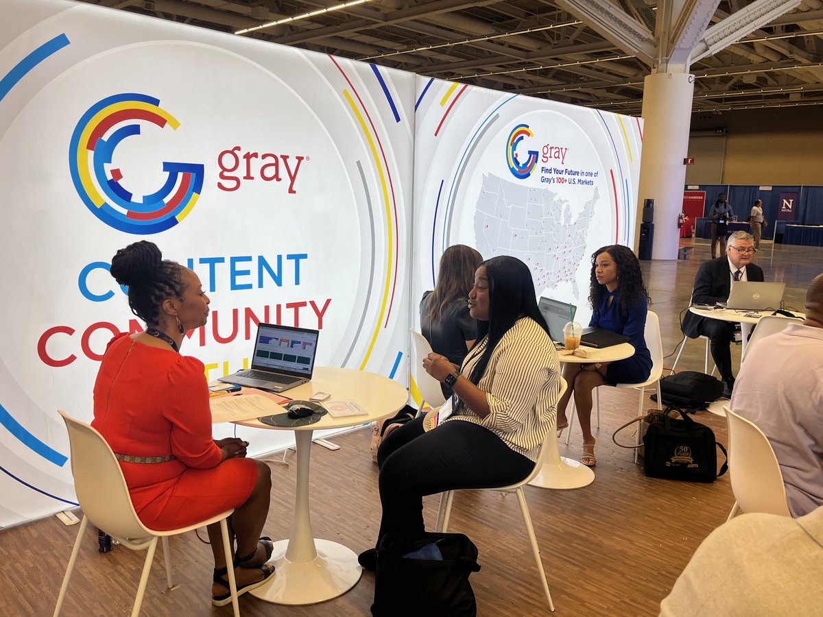 Gray Media is well-represented at the <a href="/NABJ/">#NABJ Headquarters ✊🏾🖊️🎙️💻 📷 🎥 📝 🔈</a> conference right now in Cleveland. Our team would love to meet you if you stop by the Gray booth. #GrayProud #GrowWithGray #NABJ2025
