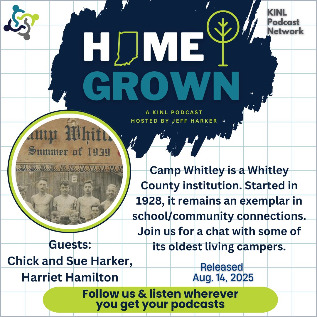 Jeffharker (@jeffharker314) on Twitter photo Season 6 of the KINL Podcast Network is upon us, with a look at the almost 100 year old Camp Whitley, a small town institution packing a big time impact on the community and school system it serves. Follow us for this and more in 25-26. <a href="/KeepINLearning/">Keep Indiana Learning</a> creators.spotify.com/pod/profile/ki… Season 6 of the KINL Podcast Network is upon us, with a look at the almost 100 year old Camp Whitley, a small town institution packing a big time impact on the community and school system it serves. Follow us for this and more in 25-26. <a href="/KeepINLearning/">Keep Indiana Learning</a> creators.spotify.com/pod/profile/ki…