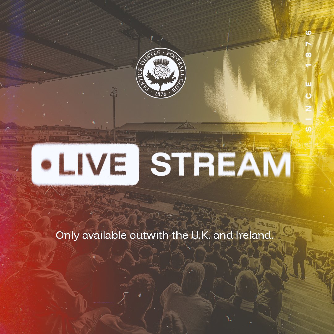 The Jags Foundation (@jags_foundation) on Twitter photo Are you an overseas <a href="/PartickThistle/">Partick Thistle FC</a> fan? 🌍
Watch Jags home games live online this season 📺
🟡 Annual Subscription - £100pa
🔴 Monthly Subscription - £15pm
Start with the Morton game this afternoon ⤵️
tv.ptfc.co.uk/product/partic…
#OverLandAndSea 🏖️🌊 Are you an overseas <a href="/PartickThistle/">Partick Thistle FC</a> fan? 🌍
Watch Jags home games live online this season 📺
🟡 Annual Subscription - £100pa
🔴 Monthly Subscription - £15pm
Start with the Morton game this afternoon ⤵️
tv.ptfc.co.uk/product/partic…
#OverLandAndSea 🏖️🌊