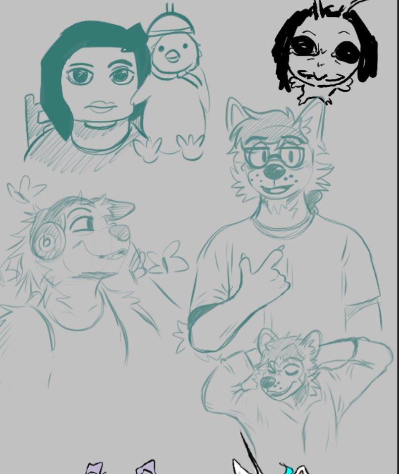 Magma doodle thing pallet whatever, smiling friends oc, and fuck ass draw over doodles