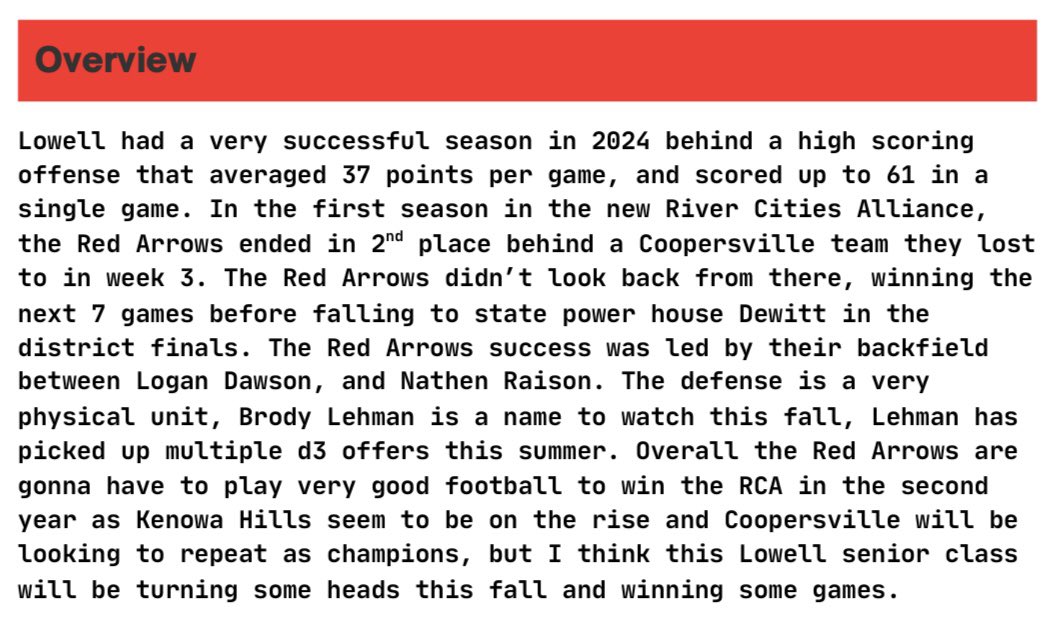 Going to the RCA now, the Lowell Red Arrows!!