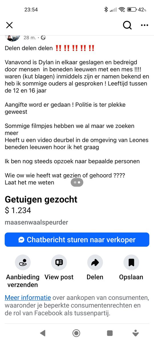 Jongen in elkaar geslagen en bedreigd met mes in Beneden-Leeuwen