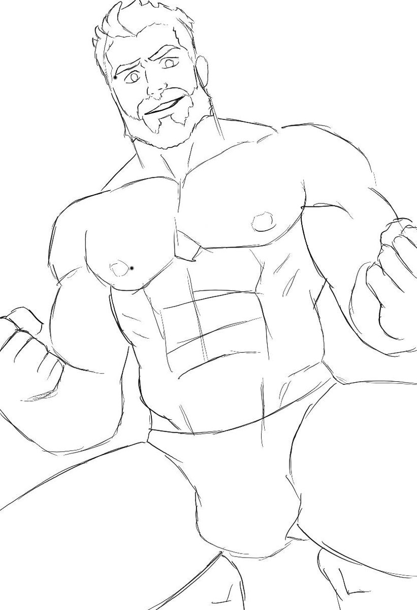 A sketch that <a href="/El_Doodlorado/">DoodleDee</a> did for my OC in ten minutes. Oh he's so good. This is looking sexy. 

#DraelUnnaloh #OC #OCArt #originalcharacters #bara