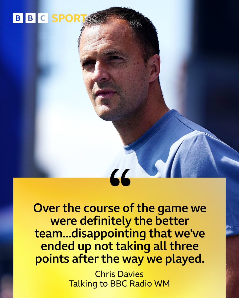 BBC Radio WM Sport (@sportbbcwm) on Twitter photo Chris Davies reflects on <a href="/BCFC/">Birmingham City FC</a>'s season opener against Ipswich Town, which ended 1-1 after a late equaliser from the visitors.
Listen to the interview - bbc.in/3UgQw5b Chris Davies reflects on <a href="/BCFC/">Birmingham City FC</a>'s season opener against Ipswich Town, which ended 1-1 after a late equaliser from the visitors.
Listen to the interview - bbc.in/3UgQw5b