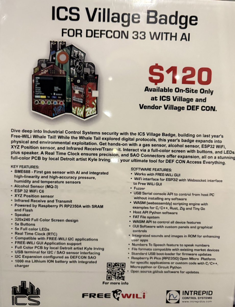scadaDefender's tweet image. #Defcon #ICSVillage  a good badge to snag that extends the Free Wili badge.  You can use markers to paint your own badge design.  Enjoy and have fun.