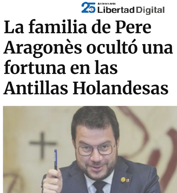 -Los Pujol, pillados en el paraíso fiscal de Andorra. 
-Los Mas, pillados en el paraíso fiscal de Liechtenstein. 
-Los Aragonés, pillados en el paraíso fiscal del Caribe.

Pero la que te roba tus impuestos es España.
