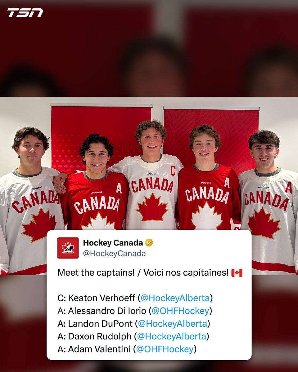 Hockey Canada announced the captains for the upcoming Hlinka Gretzky Cup! 🇨🇦