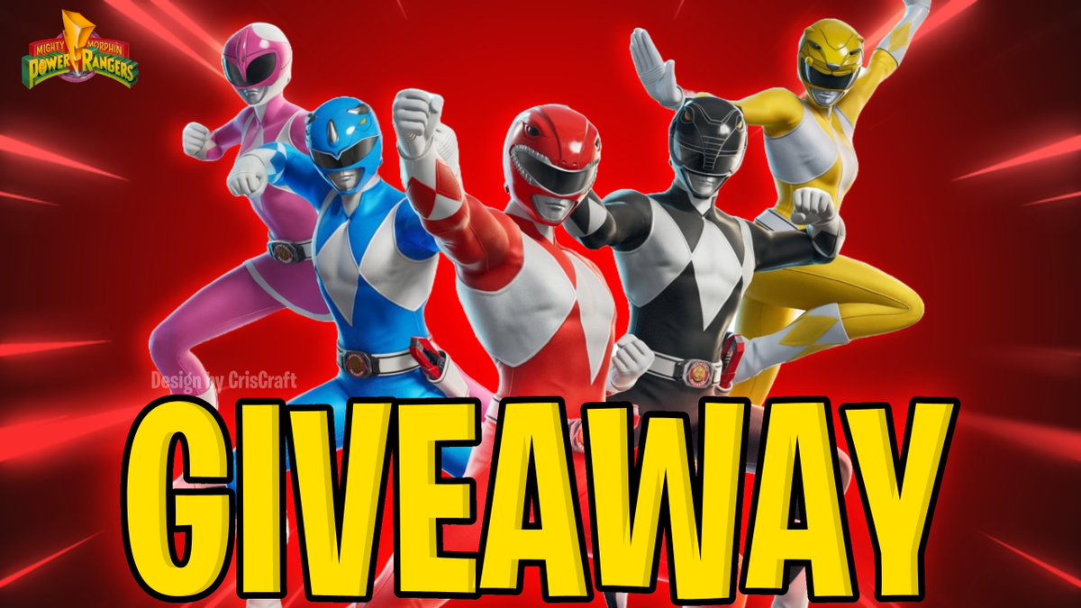 Power Rangers Skin Of Choice Giveaway! ⚡️

1 WINNER

To enter:
1. Like + Repost ❤️♻️
2. Follow <a href="/CrisCraft1304/">CrisCraft</a> &amp; <a href="/1UpSuperStar/">The Powerstar</a>
3. Comment the skin you want and tag two friends.

Ends on Monday!
Optional: Consider using code CrisCraft1304 in the shop 💛