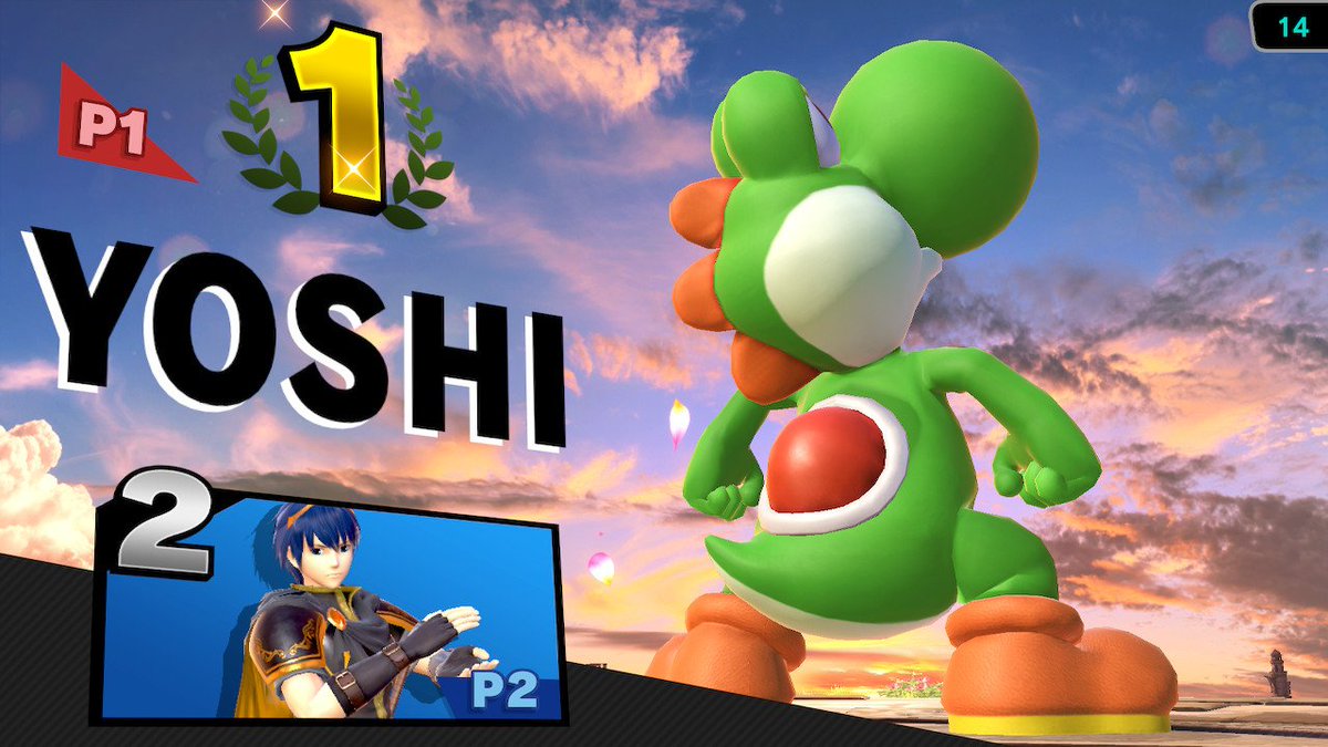 CursedMario's tweet image. why does he do this. why does yoshi always hit the shun goku satsu in smash brothers