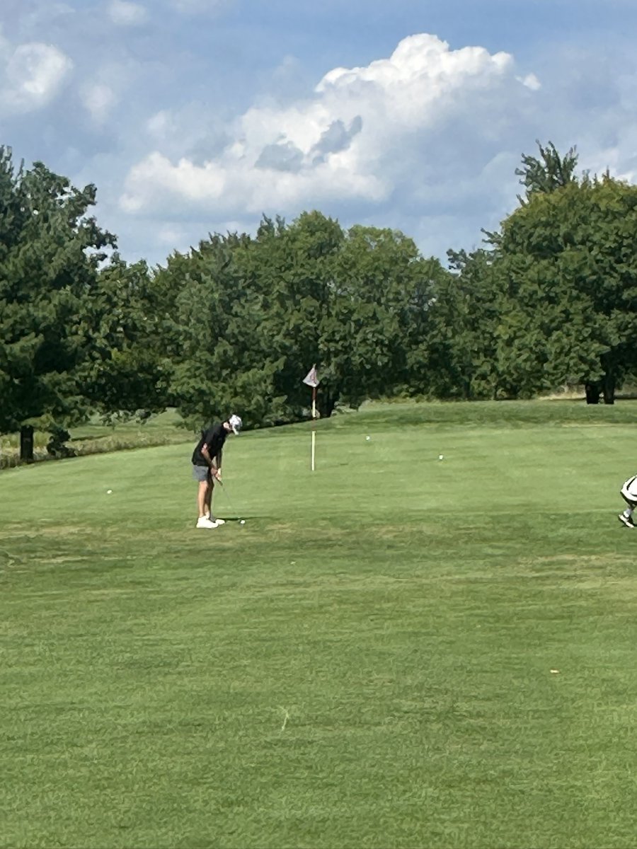 Chardon scrimmaged against Lake Catholic at St Denis today. Pictured is Luke Evans who tried for an eagle on #12 although he came away with a birdie. Chardon bested Lake Catholic 158-192. Ty Roediger 37, Luke Evans 39, Jordan Cevera 40, AJ Boose 42, Kai Roesch 42 &amp; Noah Darone 46