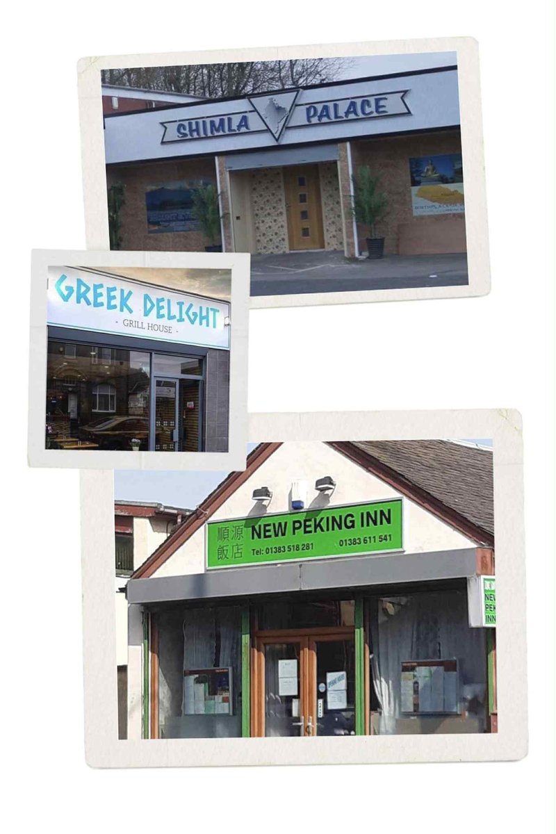 Some of the places in Cowdenbeath High Street to sit down and have  a wee bite to eat